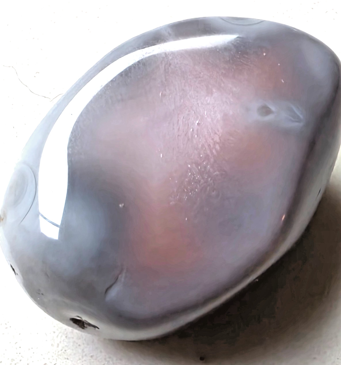 3 POLISHED BOTSWANA AGATEs , 44.6 Grams Bands , Greys , Pinks . Nice Lot