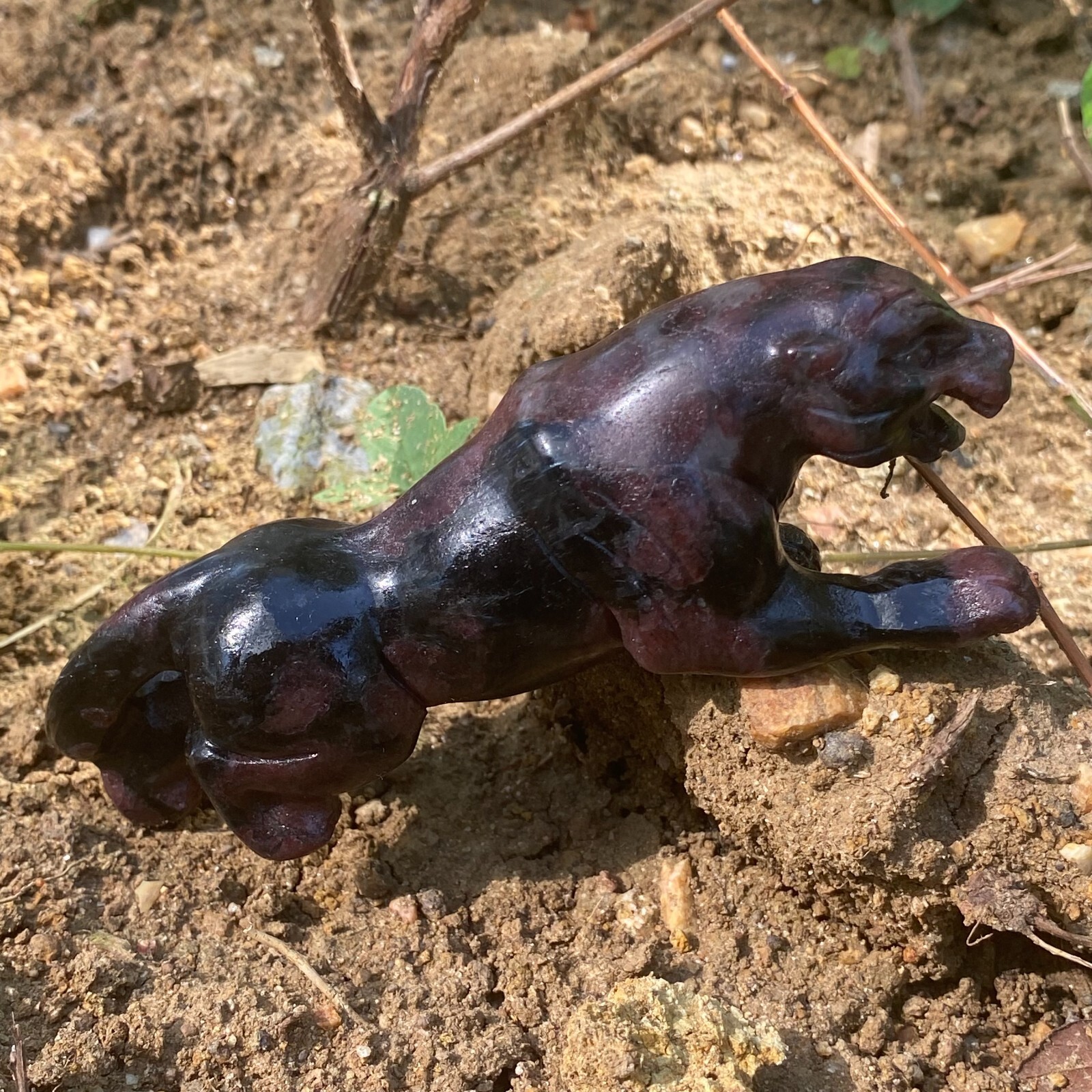 1pc Natural garnet leopard hand carving skull Quartz crystal reki healing