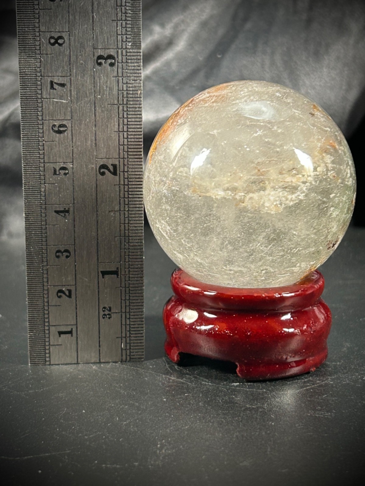 2.02″ Garden Quartz Sphere With Wood Stand 6.5oz (185 grams)