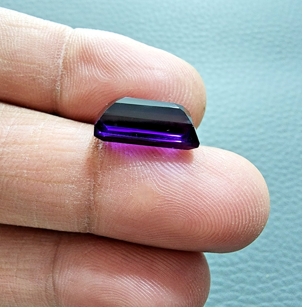 Rare Deep Purple Amethyst 6.30 Ct Rectangle Cut Natural Gemstone AAA Look