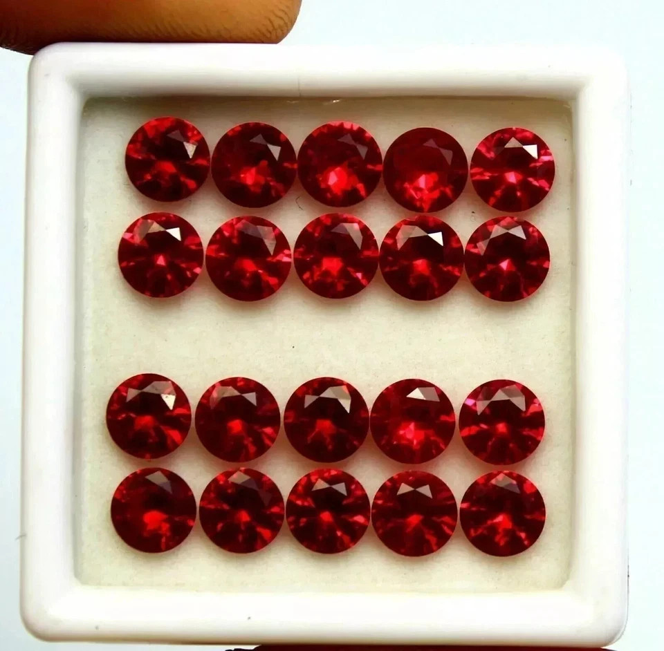 Blood Red Ruby Loose Round Cut 6 mm 30 Pieces Gemstone Cut Lot Burma
