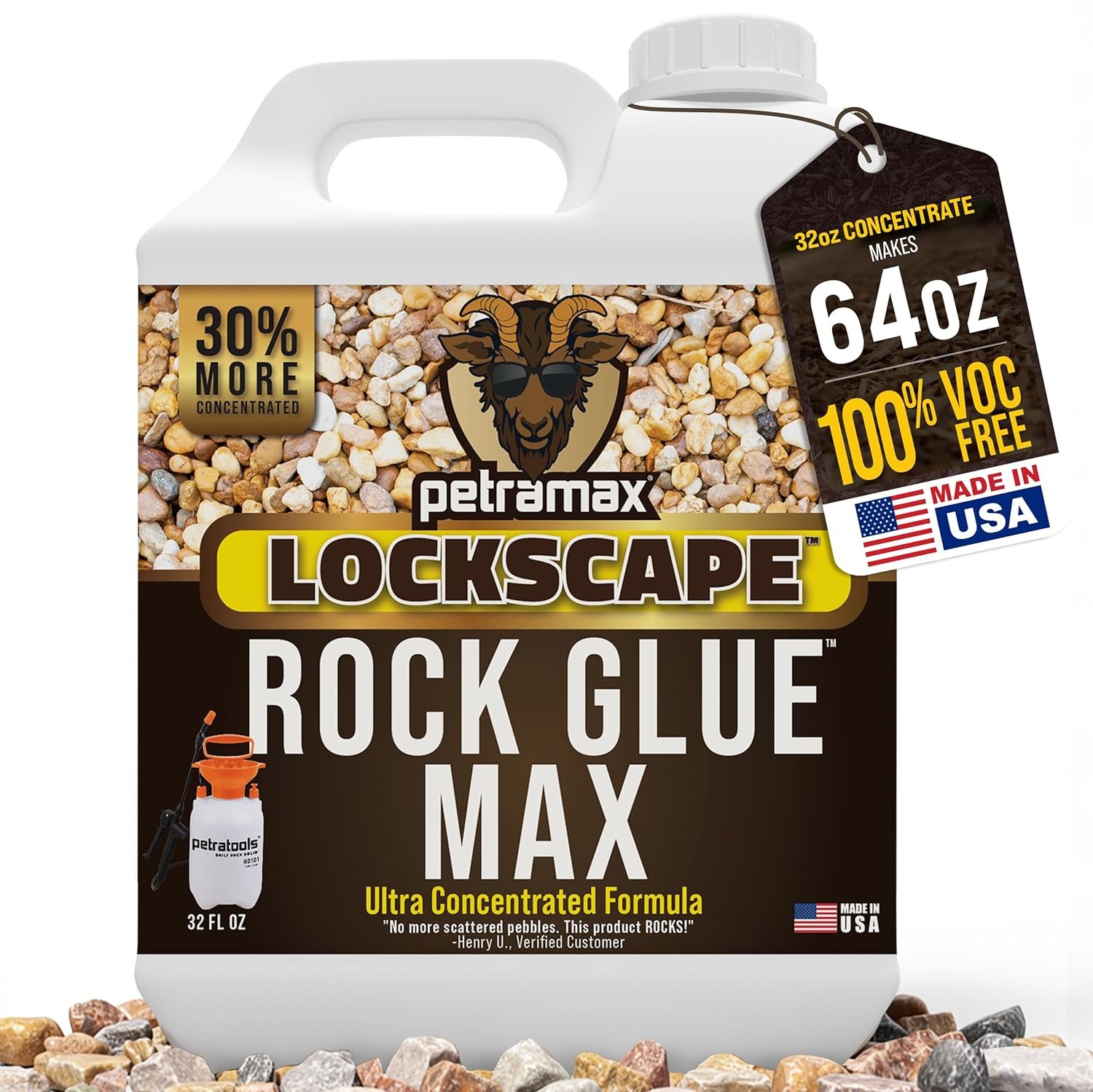 Pet Safe Non Toxic Rock Glue USA Made 32 Oz Landscaping Sticks