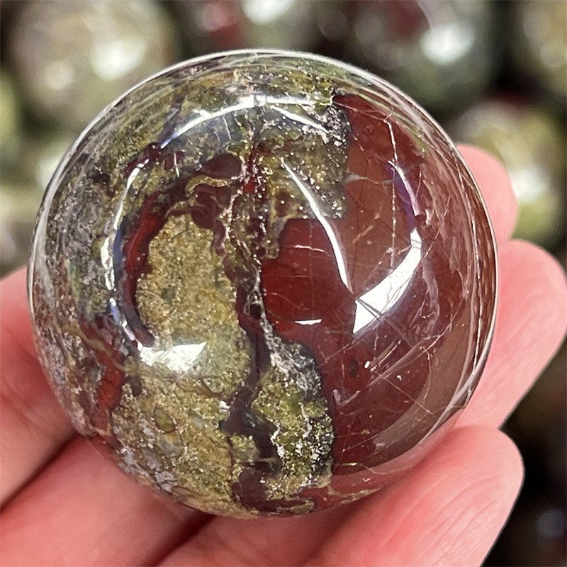 30mm+ Natural dragon blood jasper Ball Quartz Crystal Sphere Healing Random 1PC