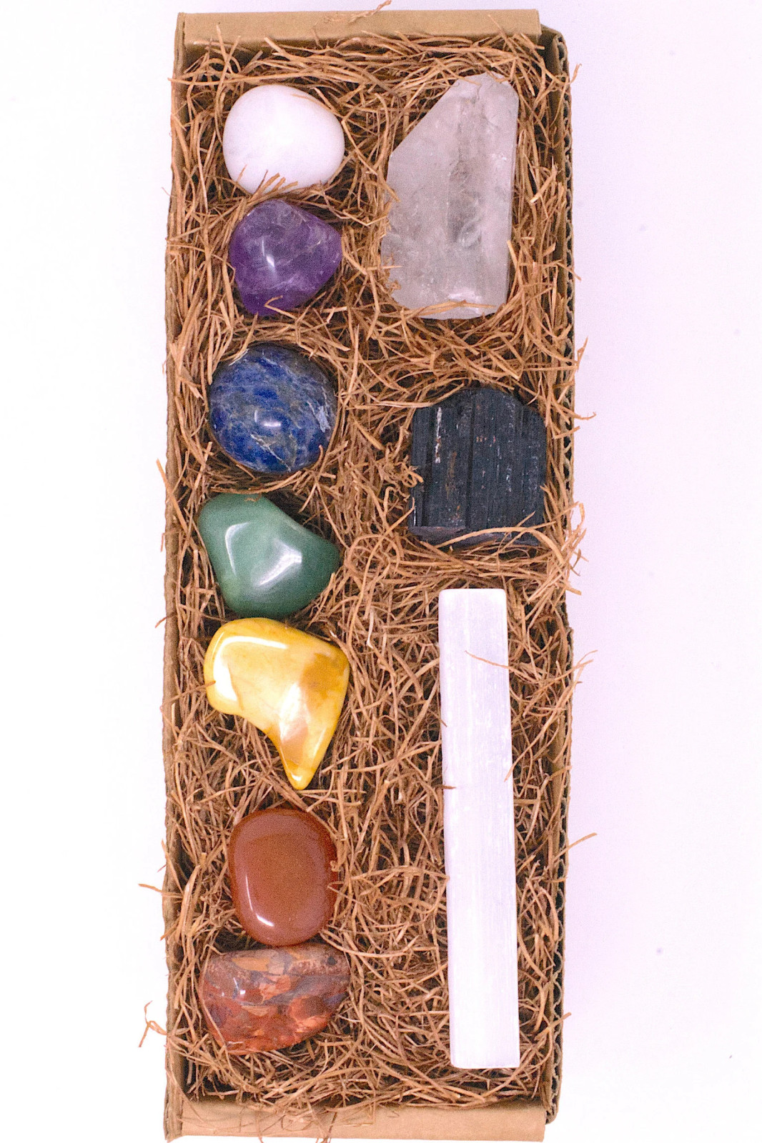 7 Chakra Crystal Set | Healing Stones, Selenite, Tourmaline (Beginner)