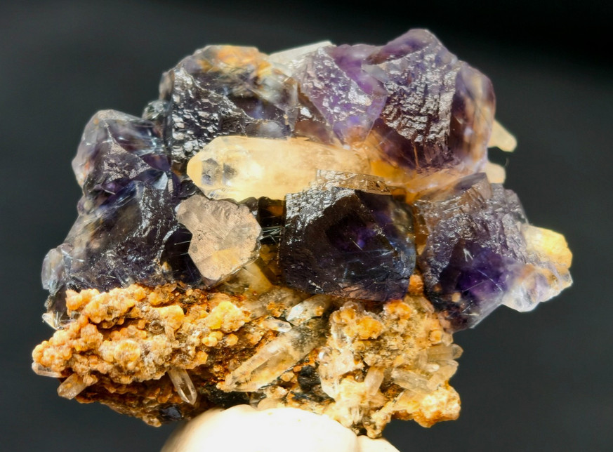 Fluorite with Clear Quartz Bismuthinite Stibnite, Boulangerite Yaogangxian Mine