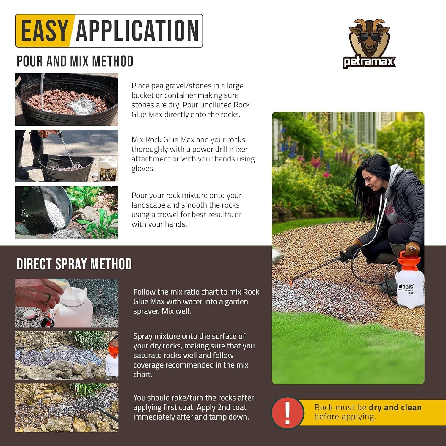 Lockscape Sticky Rock or Sticky Mulch Glue for Landscaping with Sprayer 1 Gal…