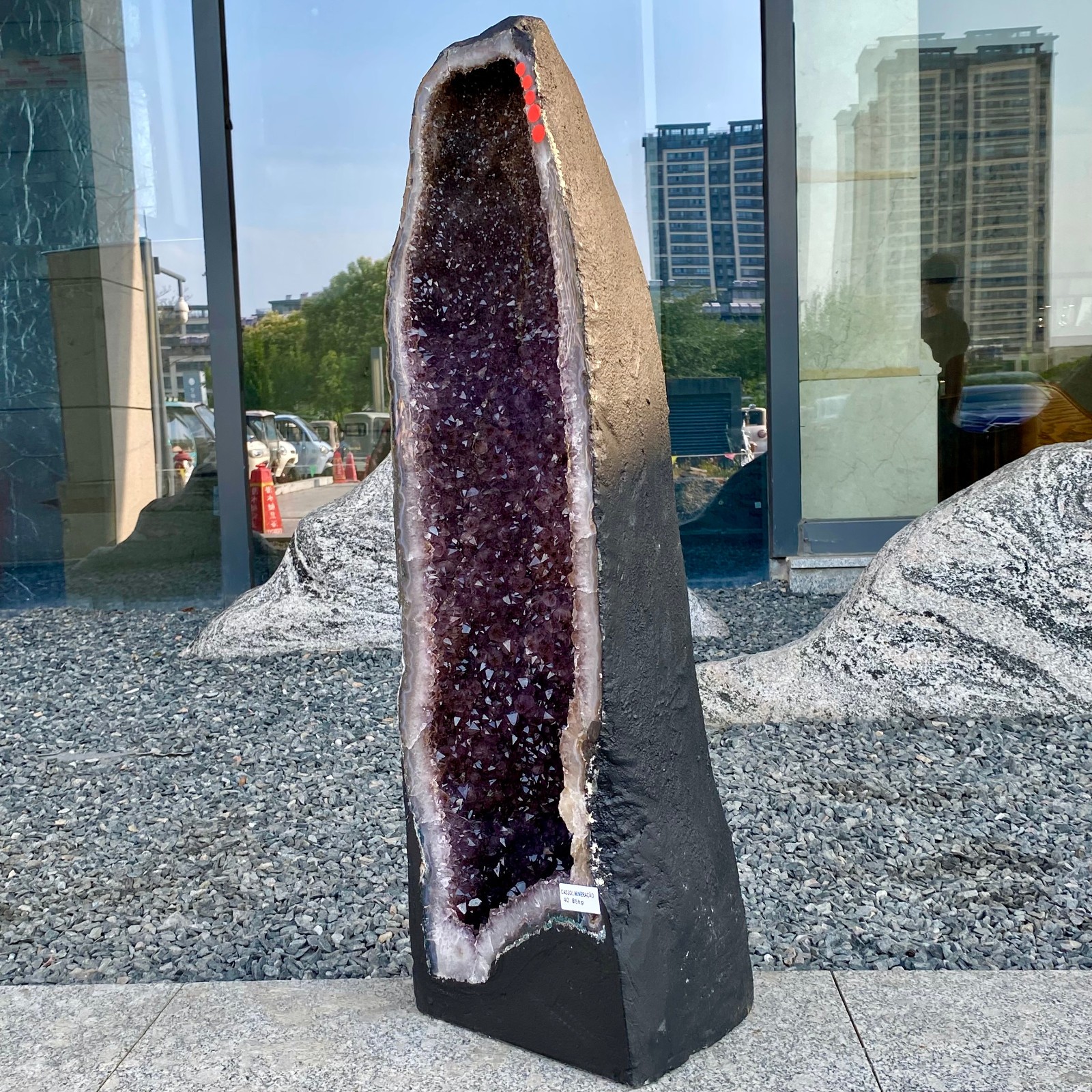 88.8LB Natural Amethyst Geode Quartz Crystal Cluster Cathedral Energy healing