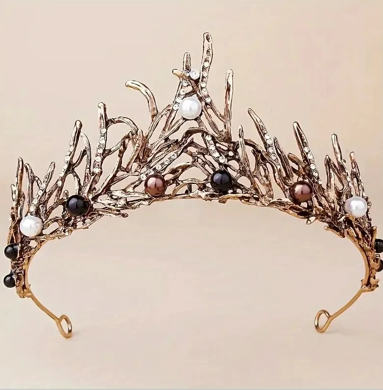 1pc Natural Amethyst Fluorite White Crystal Mermaid Crown Hair Accessory – NEW