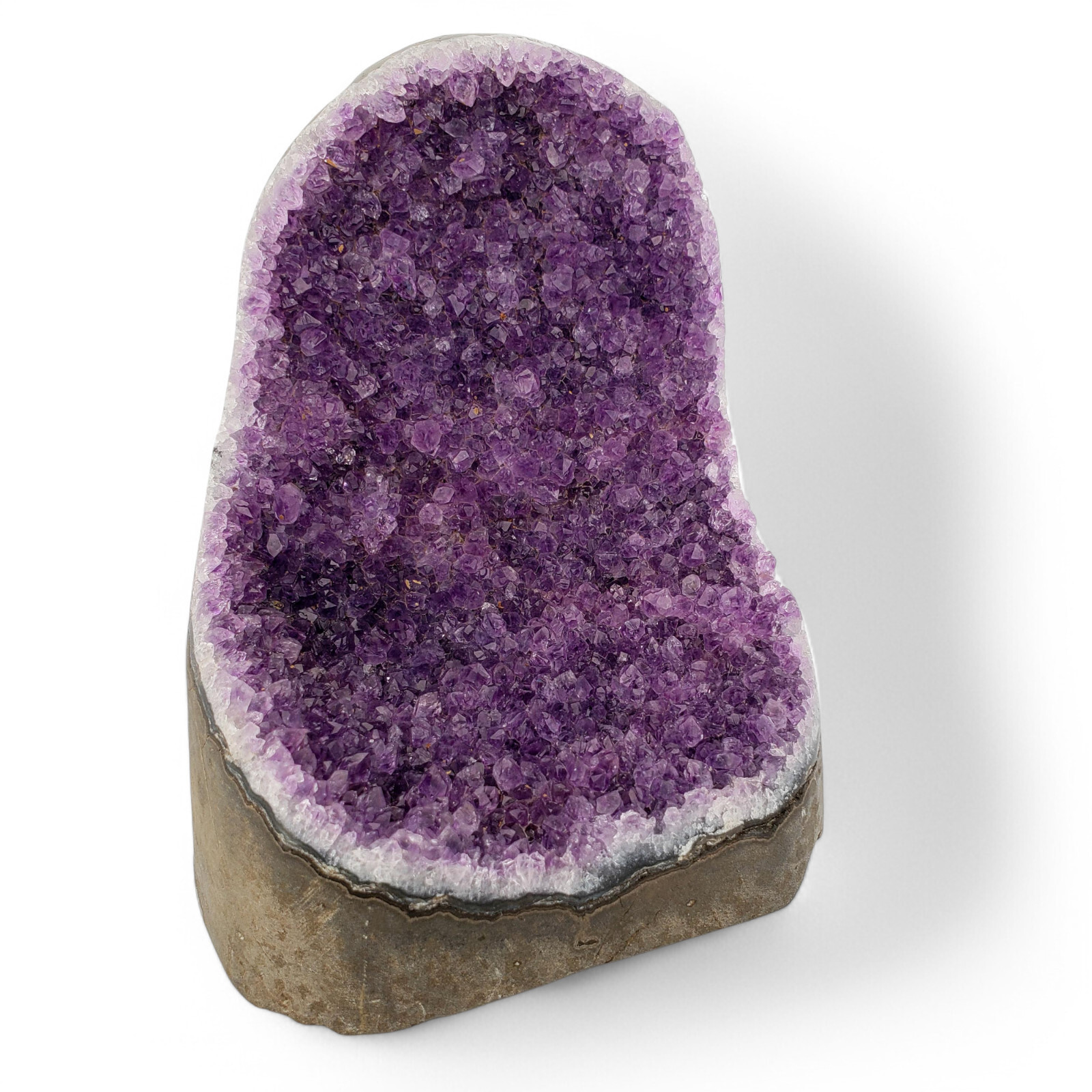 1 lb + Polished Amethyst Quartz Cluster Crystal Specimen 690g Flat Base Display