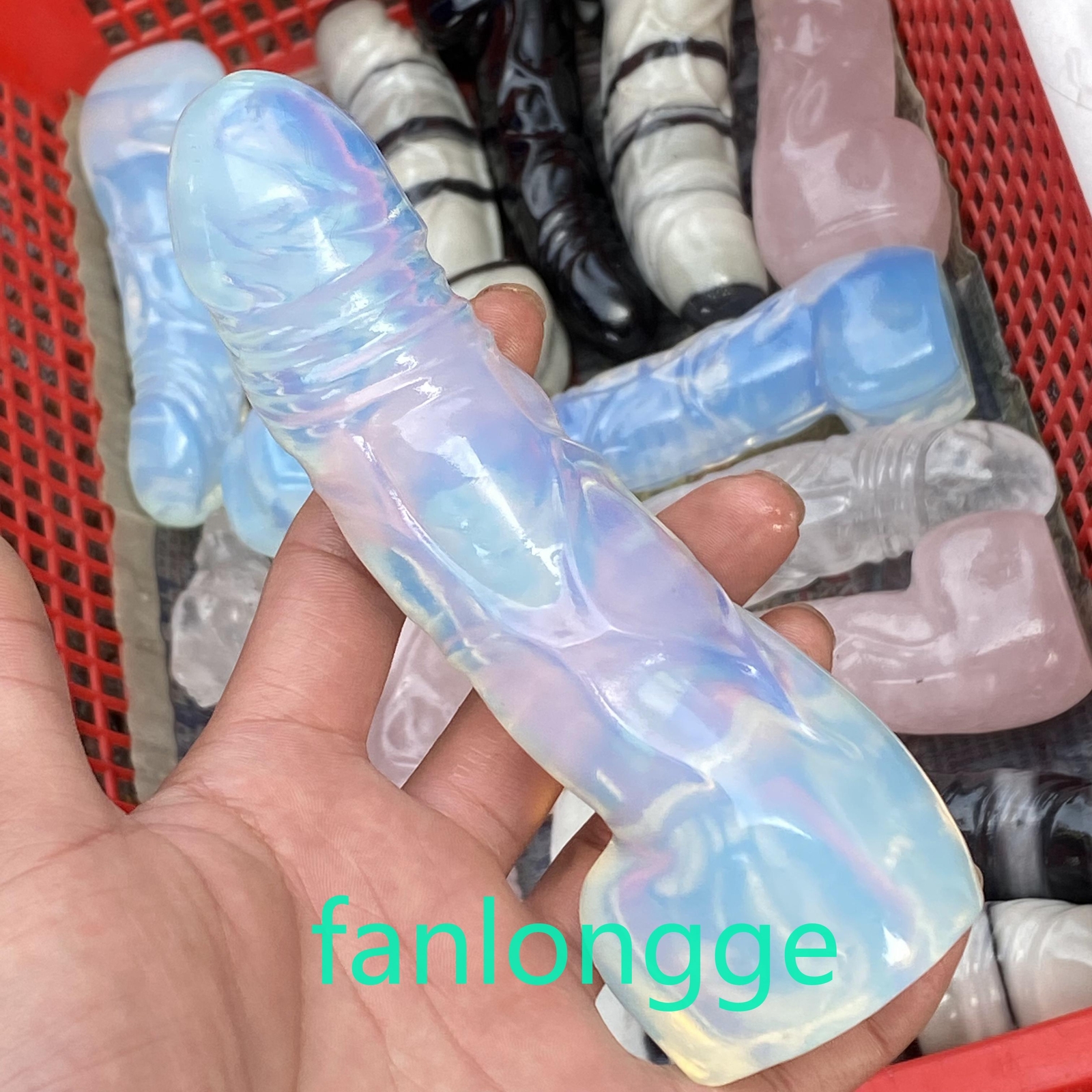 5.8″ Opalite Male Penis Quartz Crystal Skull Massager Reiki Gem 1pcs