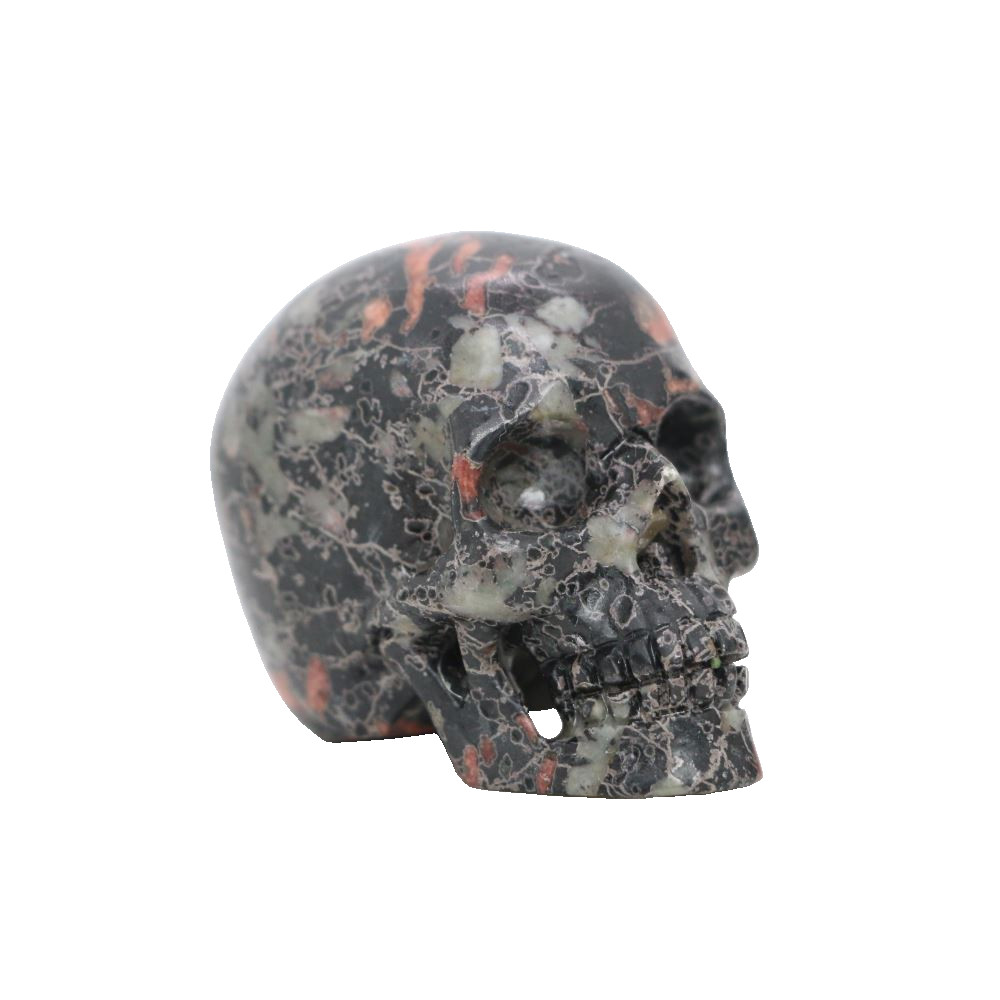 2″ PLUM FLOWER STONE Carved Crystal Skull Realistic Healing Randomly Send 1pc