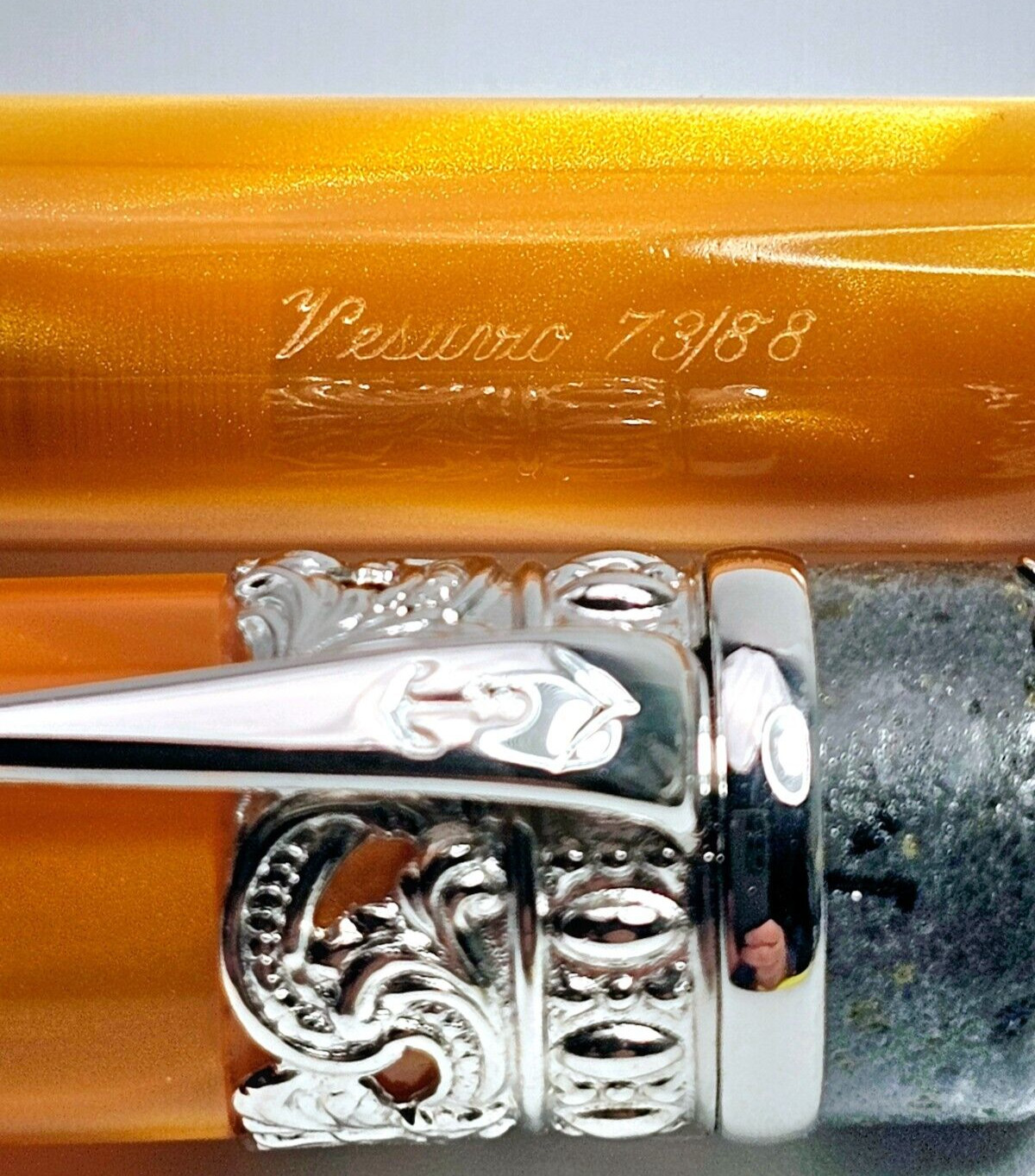 RARE! ANCORA VESUVIO YELLOW LIMITED EDITION 73/88 FOUNTAIN PEN FINE 18K GOLD NIB