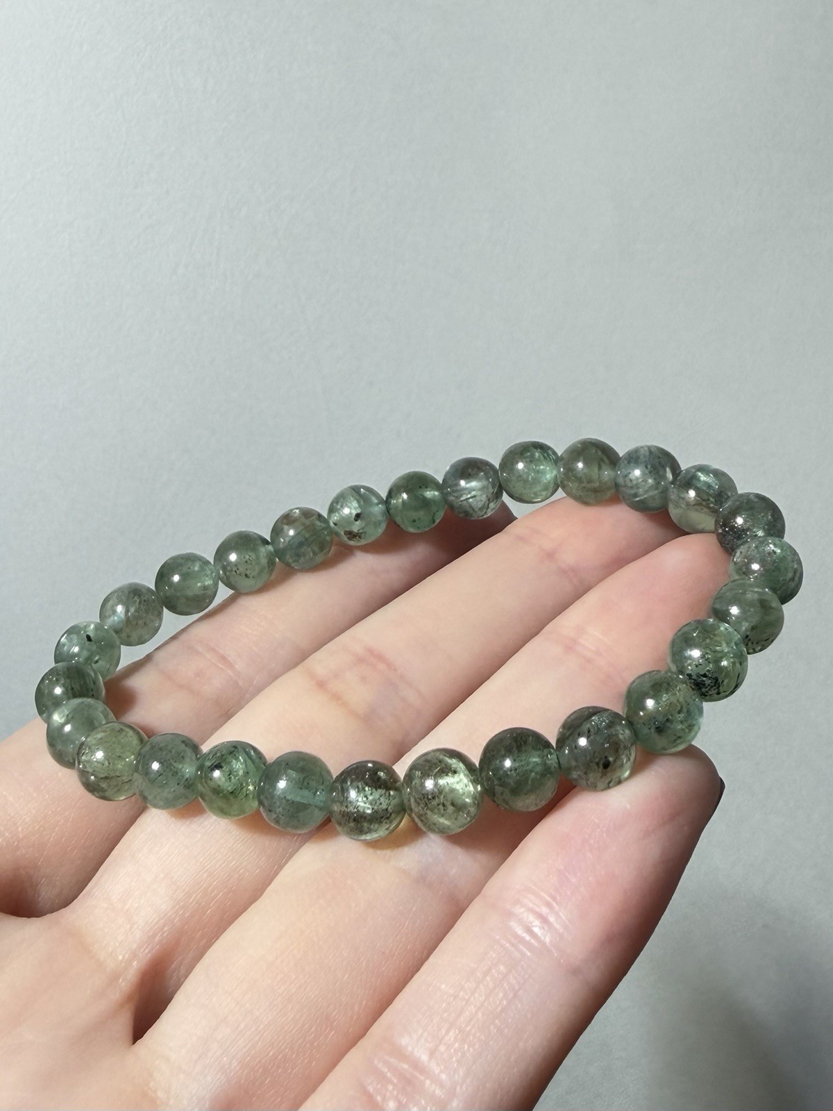 Rare Gemmy Natural Translucent Jelly Green Apatite Bracelet