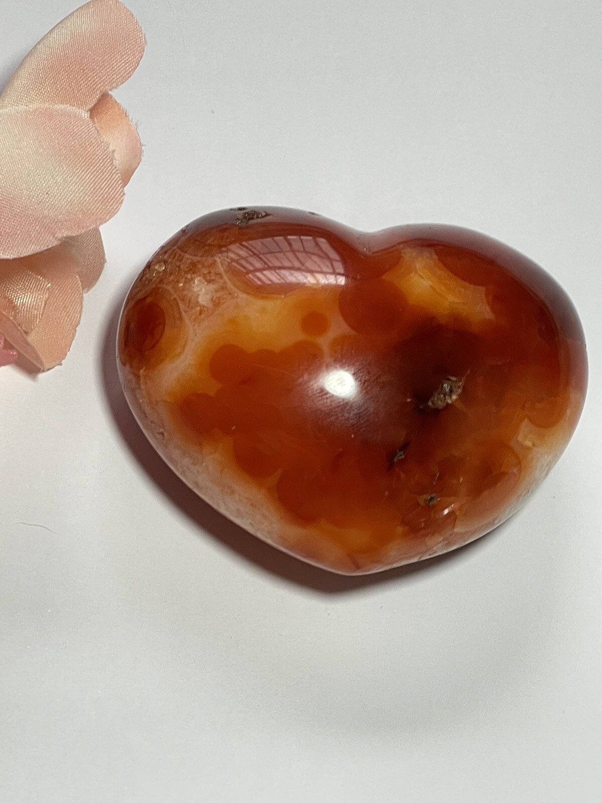 Genuine Natural Carnelian Puffy Heart Shaped