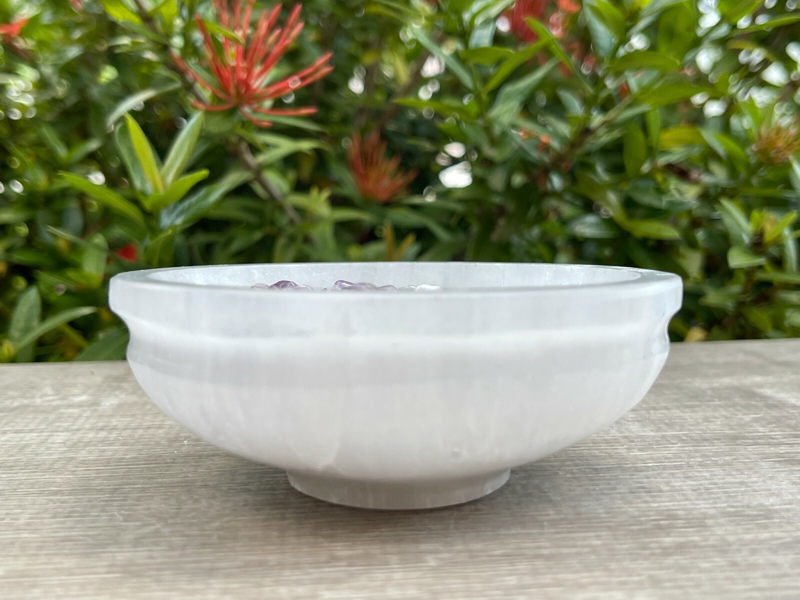 4″ Diameter SELENITE Crystal Polished Charging Bowl With Curves and Pedestal