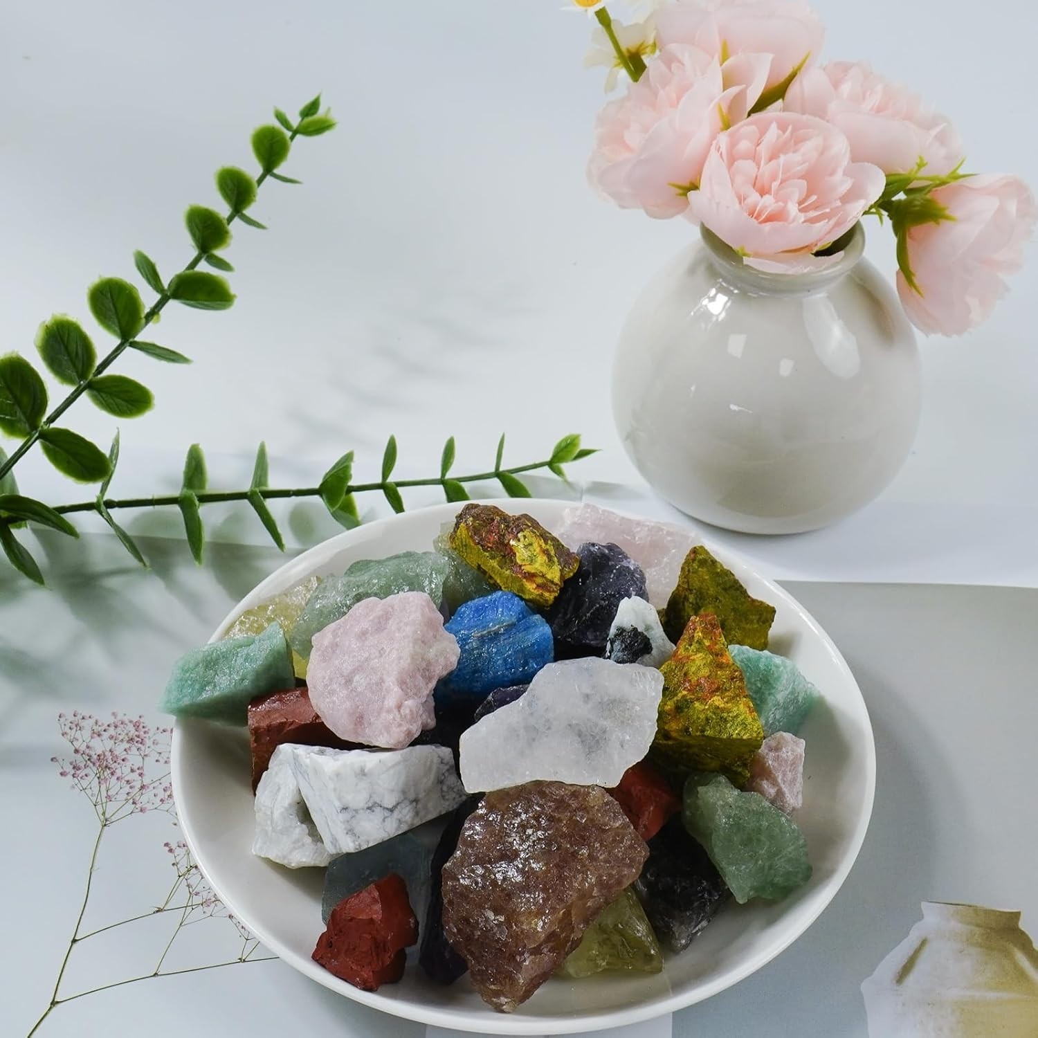 Irregular Pink Opal Raw Crystals 1.2-2.0” for Meditation & Decoration (3.5 oz)