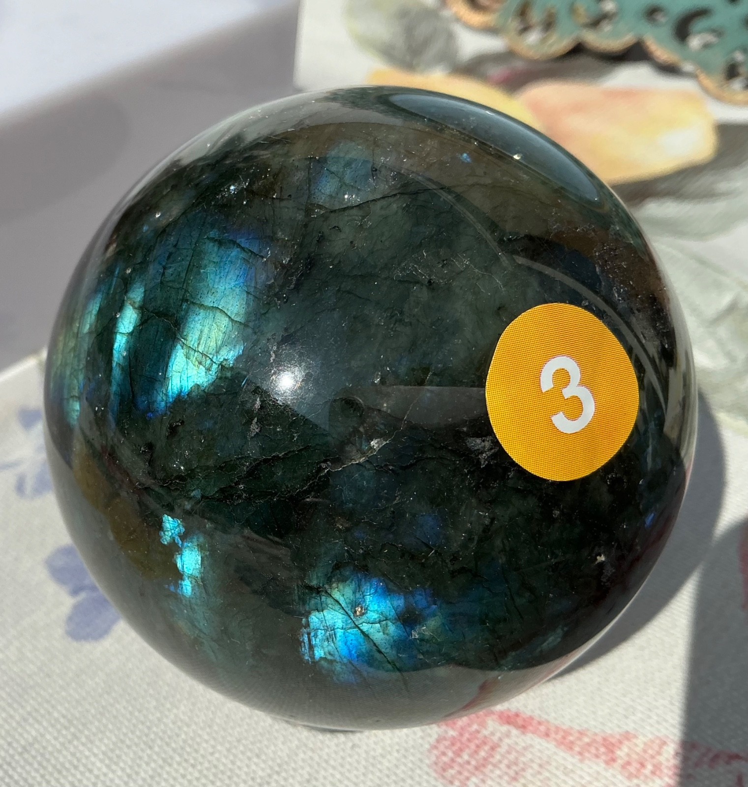 Blue Flash Labradorite Sphere #103 Healing Reiki Gift Decor Art