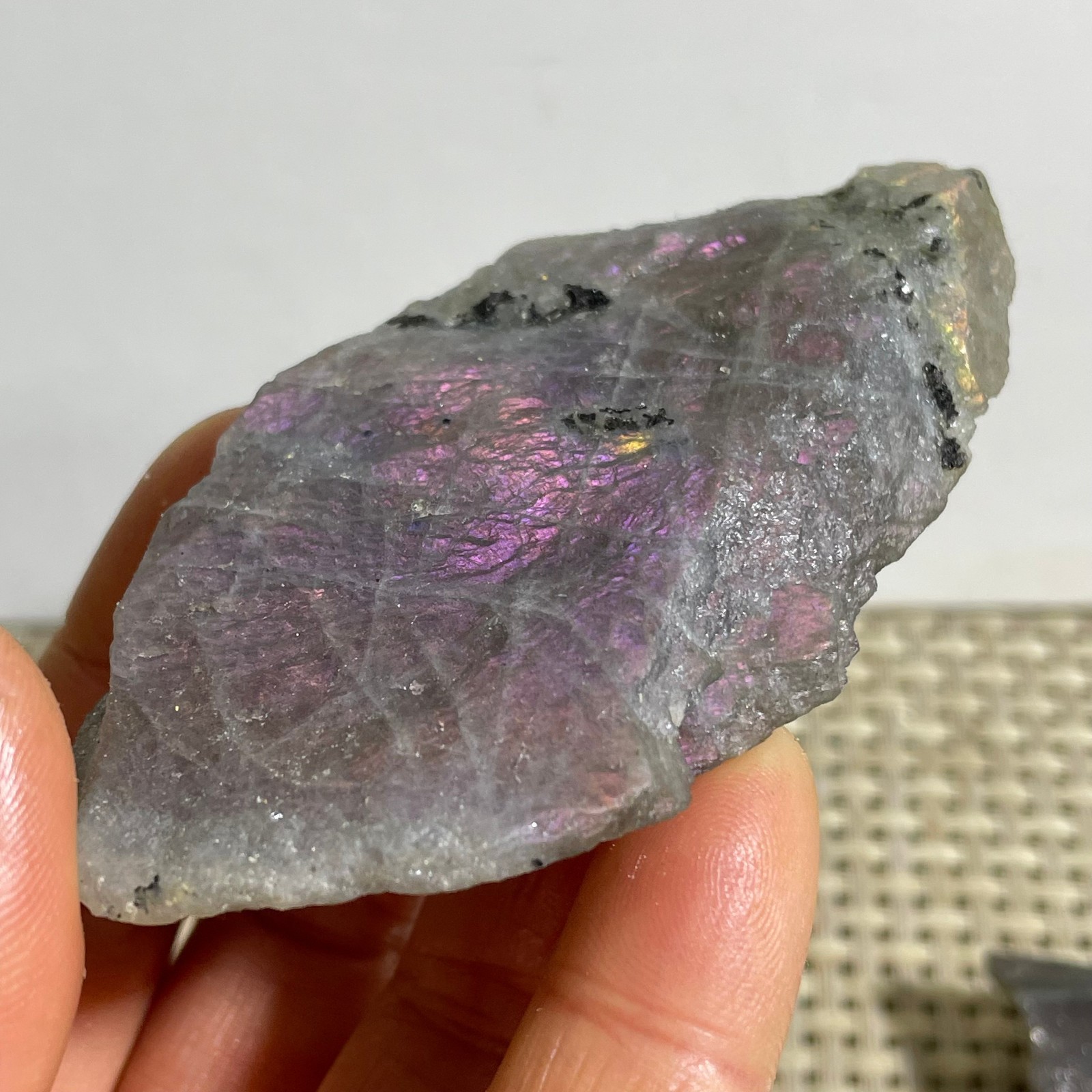 Rare Flashy Labradorite Slab Crystal Rough Gemstone Raw Labradorite Rough 45g
