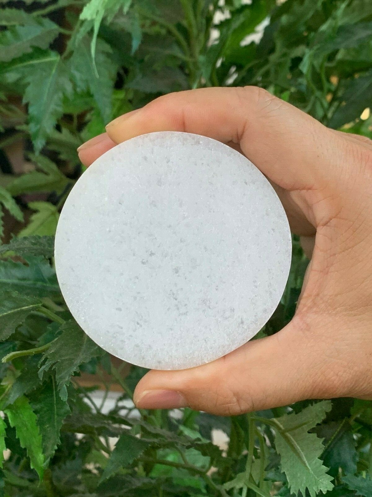 Polished Selenite Circle Charging Plate for Crystal Cleansing, Size 3″, 4″ & 6″