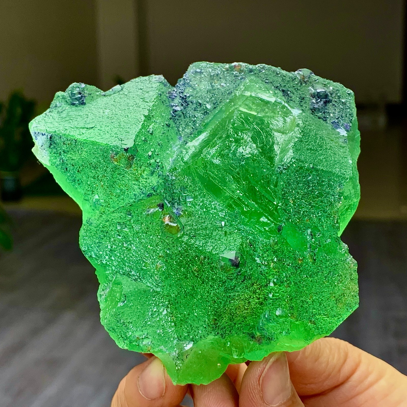 1.24LB Rare transparent green cubic Zhejiang fluorite mineral sample