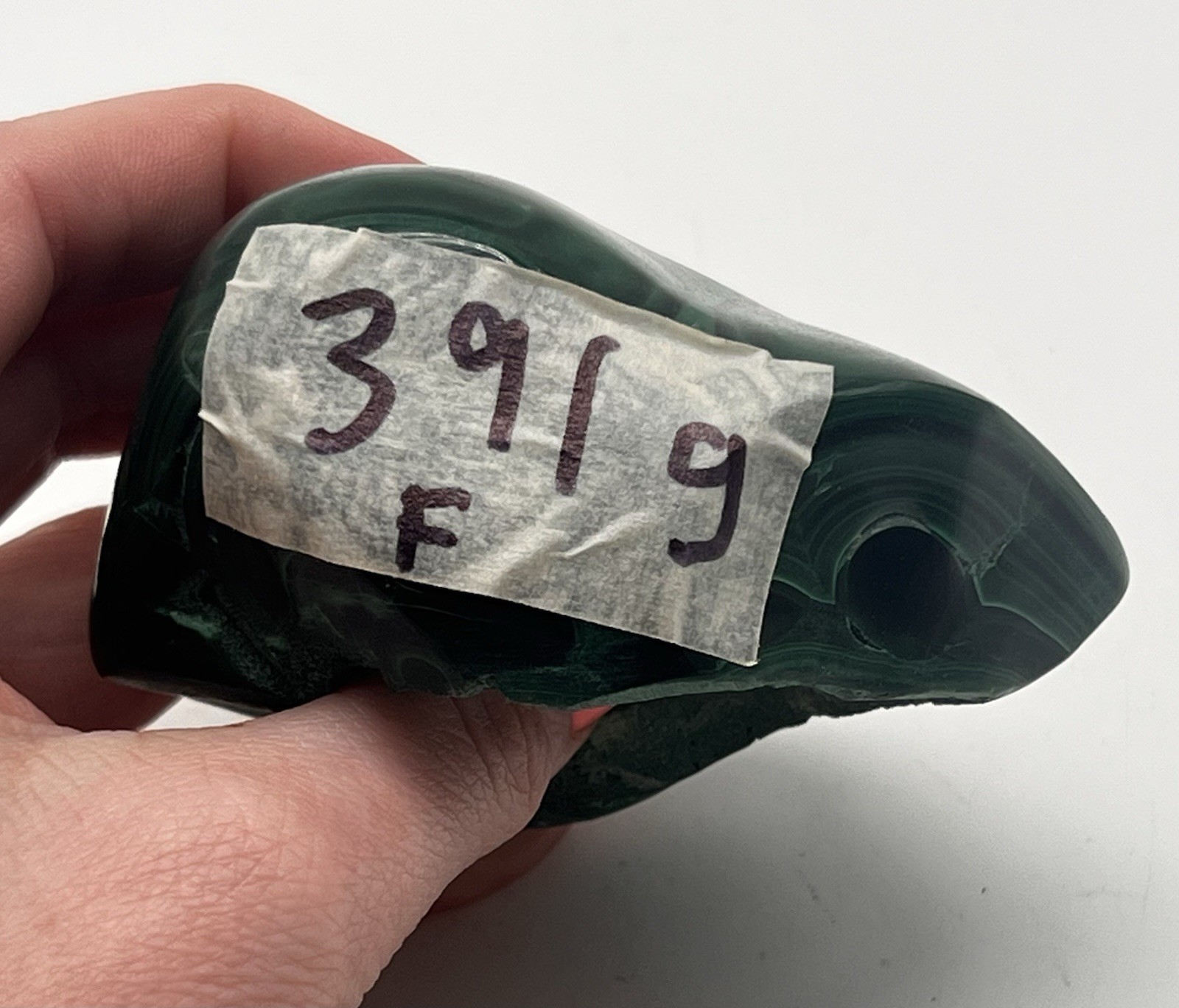 Polished Bull’s Eye Malachite Congo 0.86 lb 391g Stone Specimen