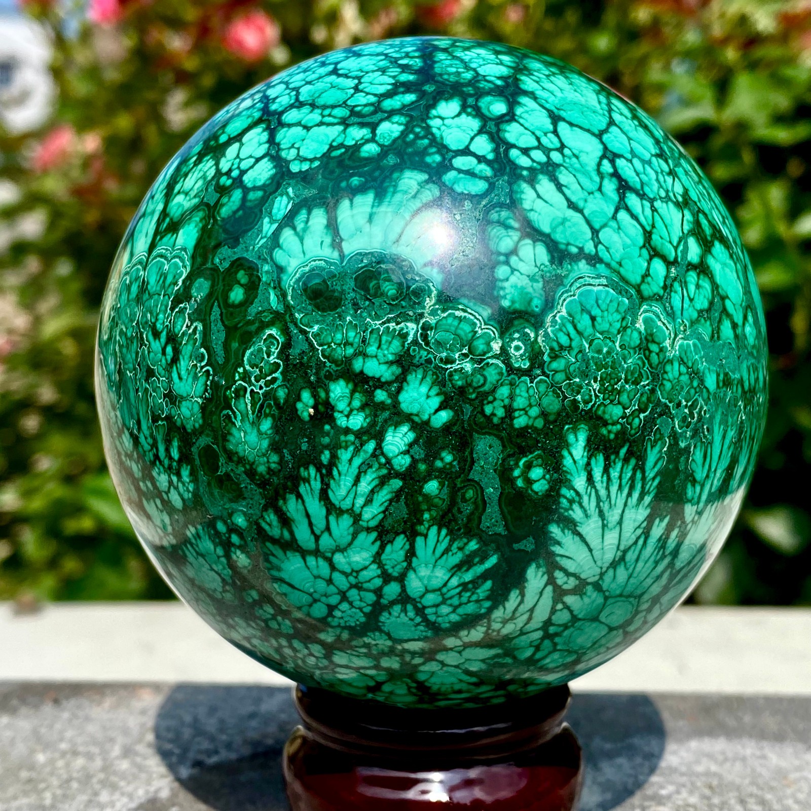 2.4LB Natural malachite ball quartz crystal energy ball reiki healing