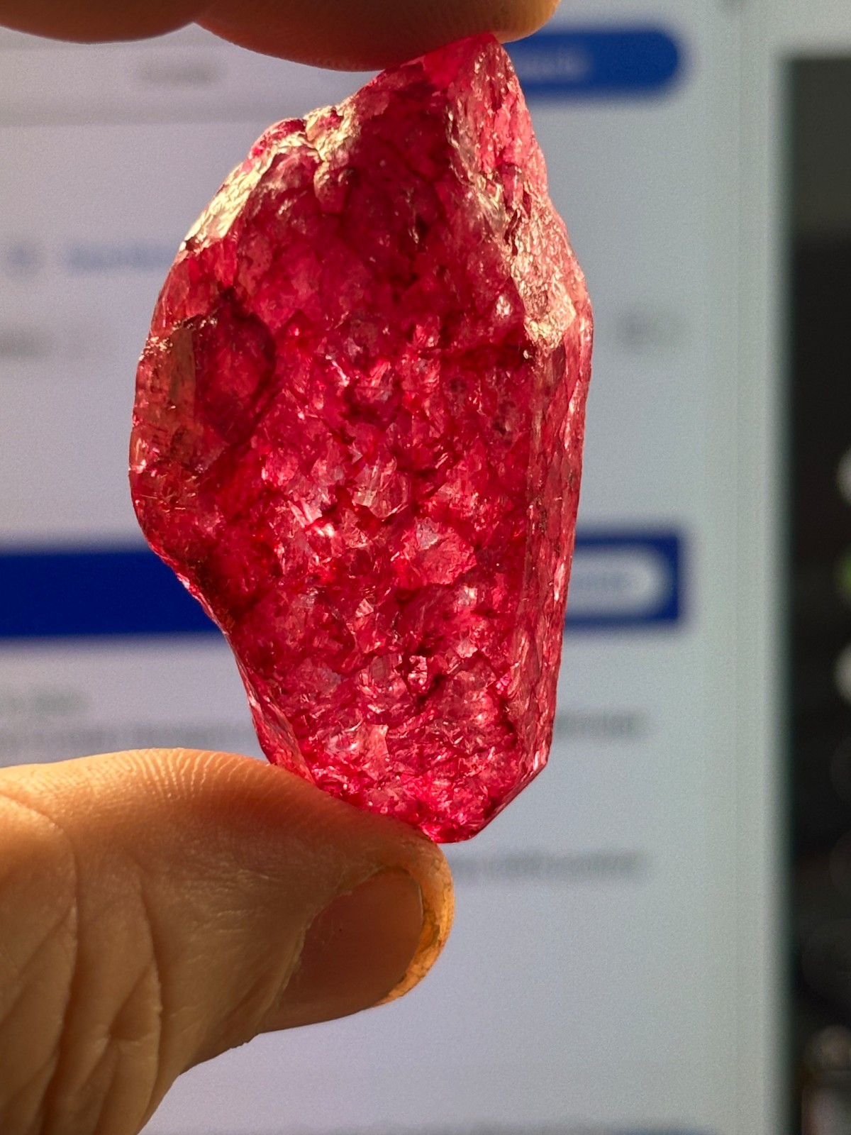 Dyed fractured Quartz crystal RUBY CORUNDUM ?? Wicca Pagan Mystic OCCULT