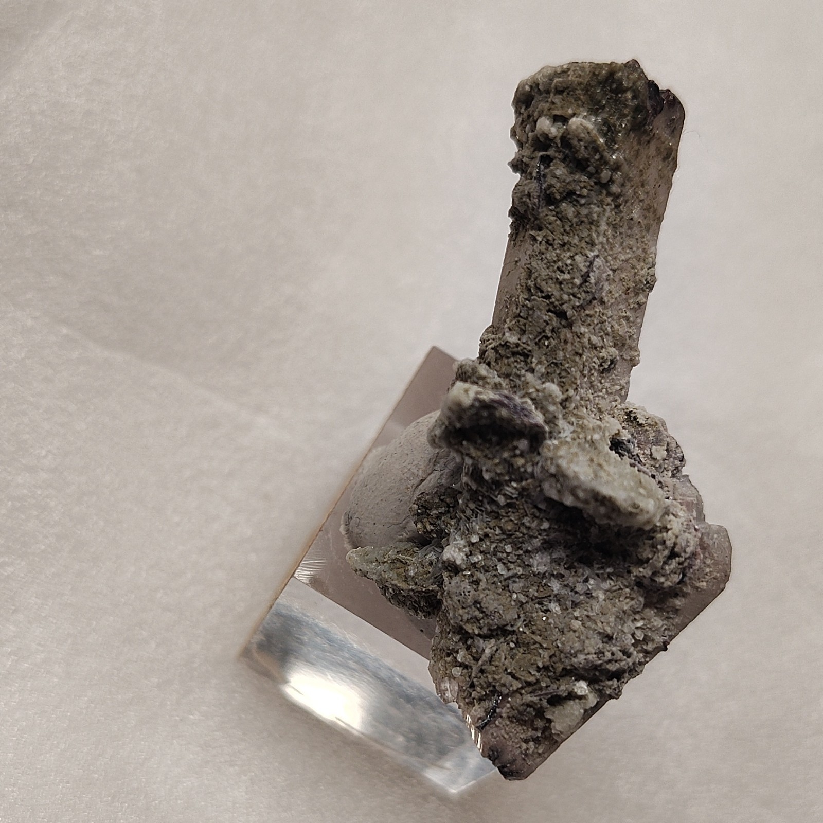 Green Hedenbergite Included Quartz Crystal Cluster on Matrix – Inner Mongolia