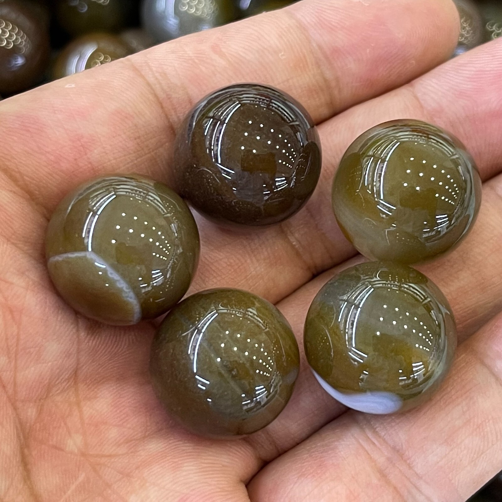 5pc TOP!Natural agate quartz ball hand carved crystal 20mm sphere reiki healing