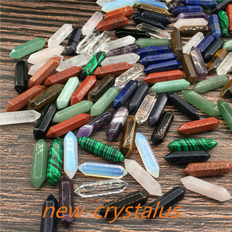 Wholesale! A Lot Natural Obelisk Quartz Crystal Wand Double Point Reiki Healing