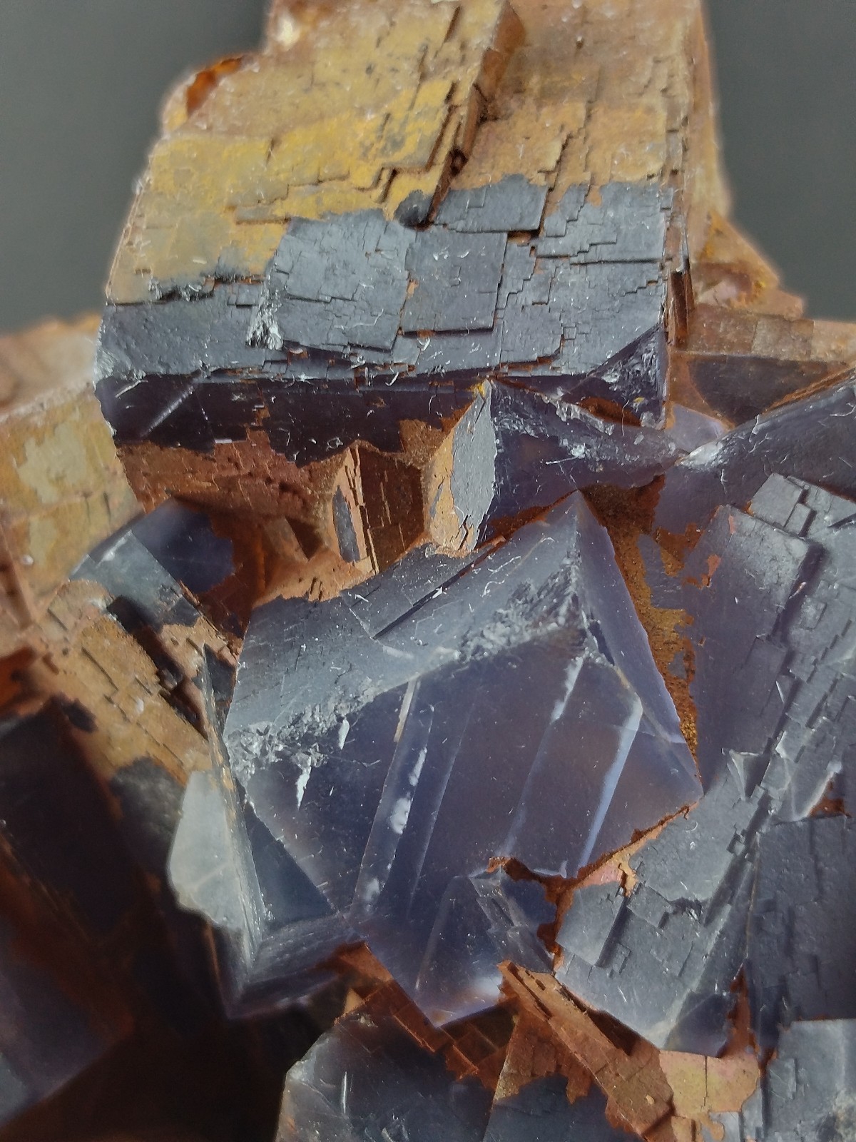 3.53lbs Natural Cubic Dark Blue Phantom Fluorite Crystal Mineral Specimen