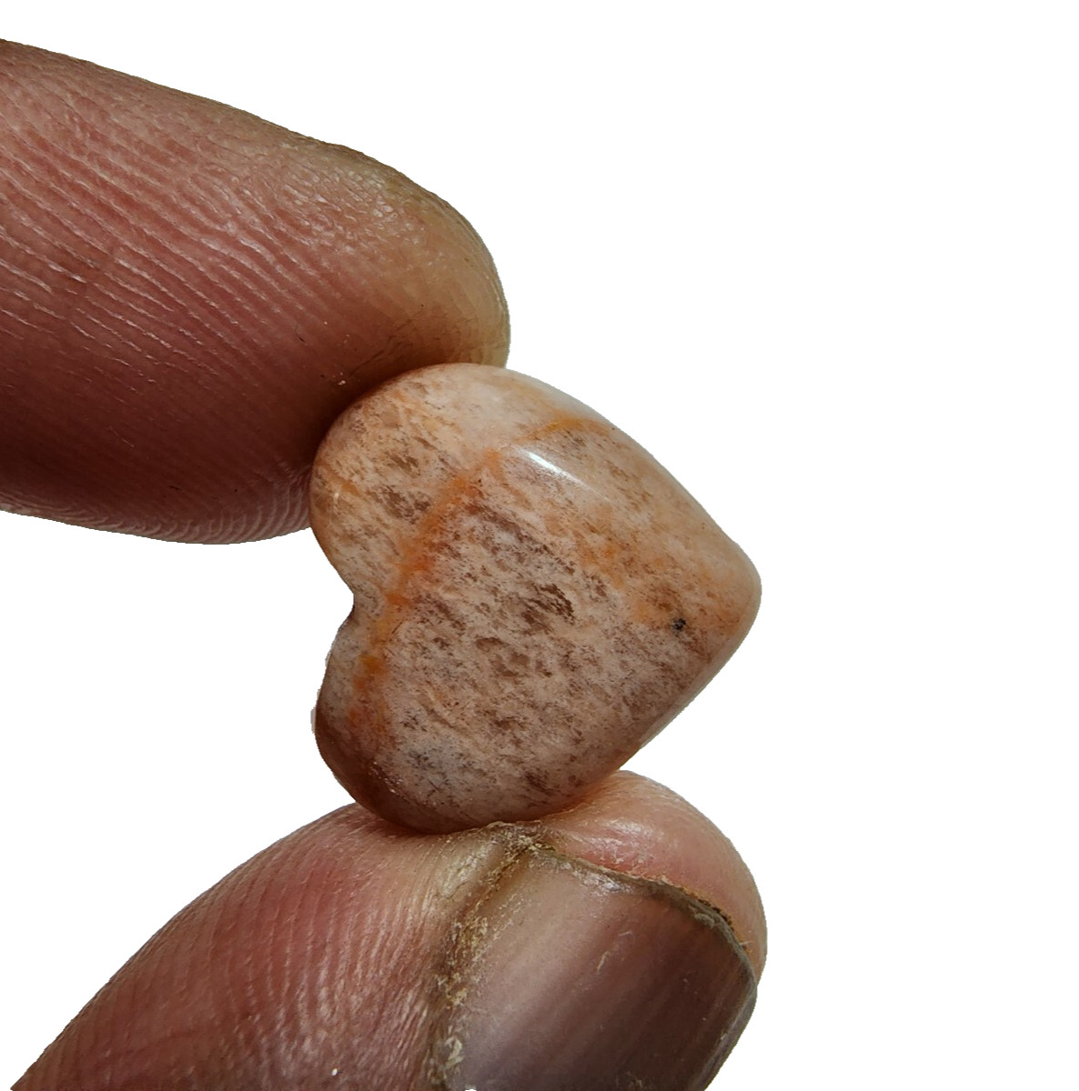 16 Crt Attractive Peach Amazonite Gemstone Cabochon Crystal Heart Shape Jewelry