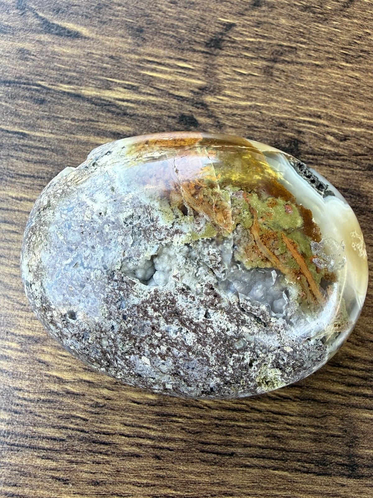 Authentic Scenic Moss Agate Crystal Palm Stone From Indonesia,Collector, gift