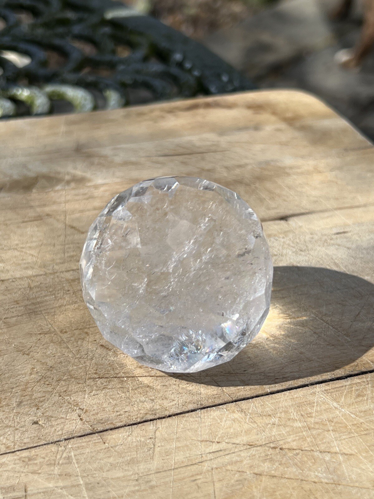 Clear Quartz Hand Faceted Large Crystal Ball AAA+ 48mm Diameter Freestanding 7