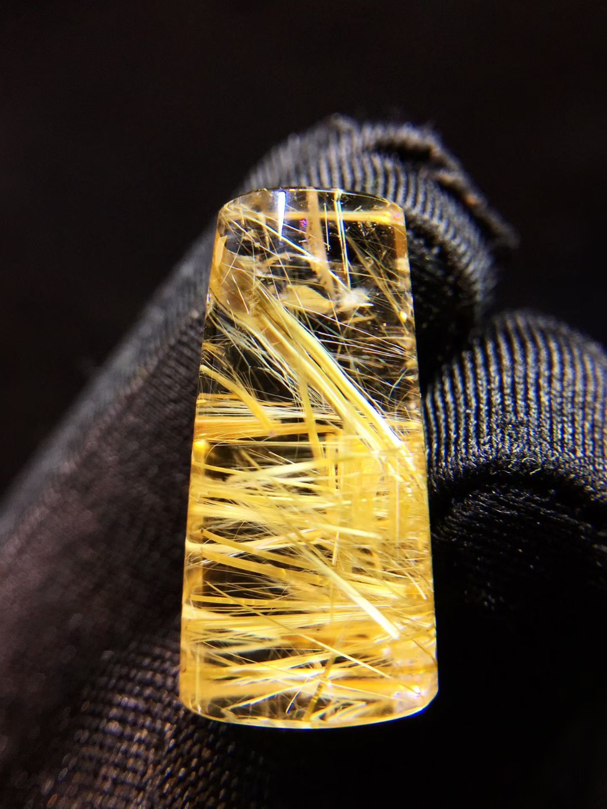 22*11*9.8mm A++ Natural Gold Rutilated Quartz Titanium Crystal Pendant 4.5g