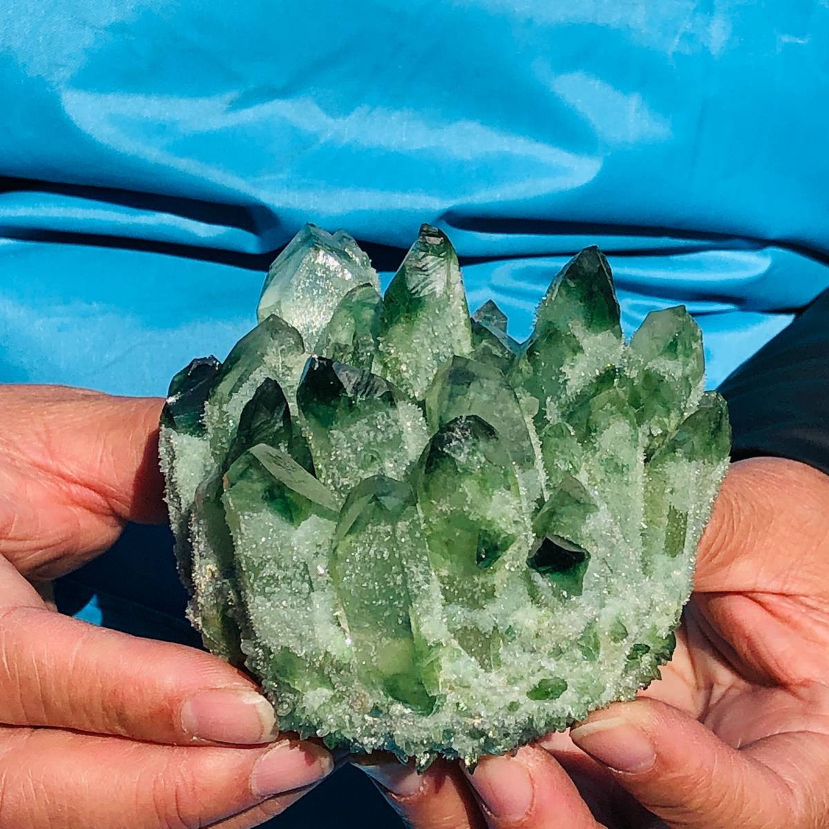 430+510+460+290g New Find green Phantom Quartz Crystal Cluster Mineral Specimen