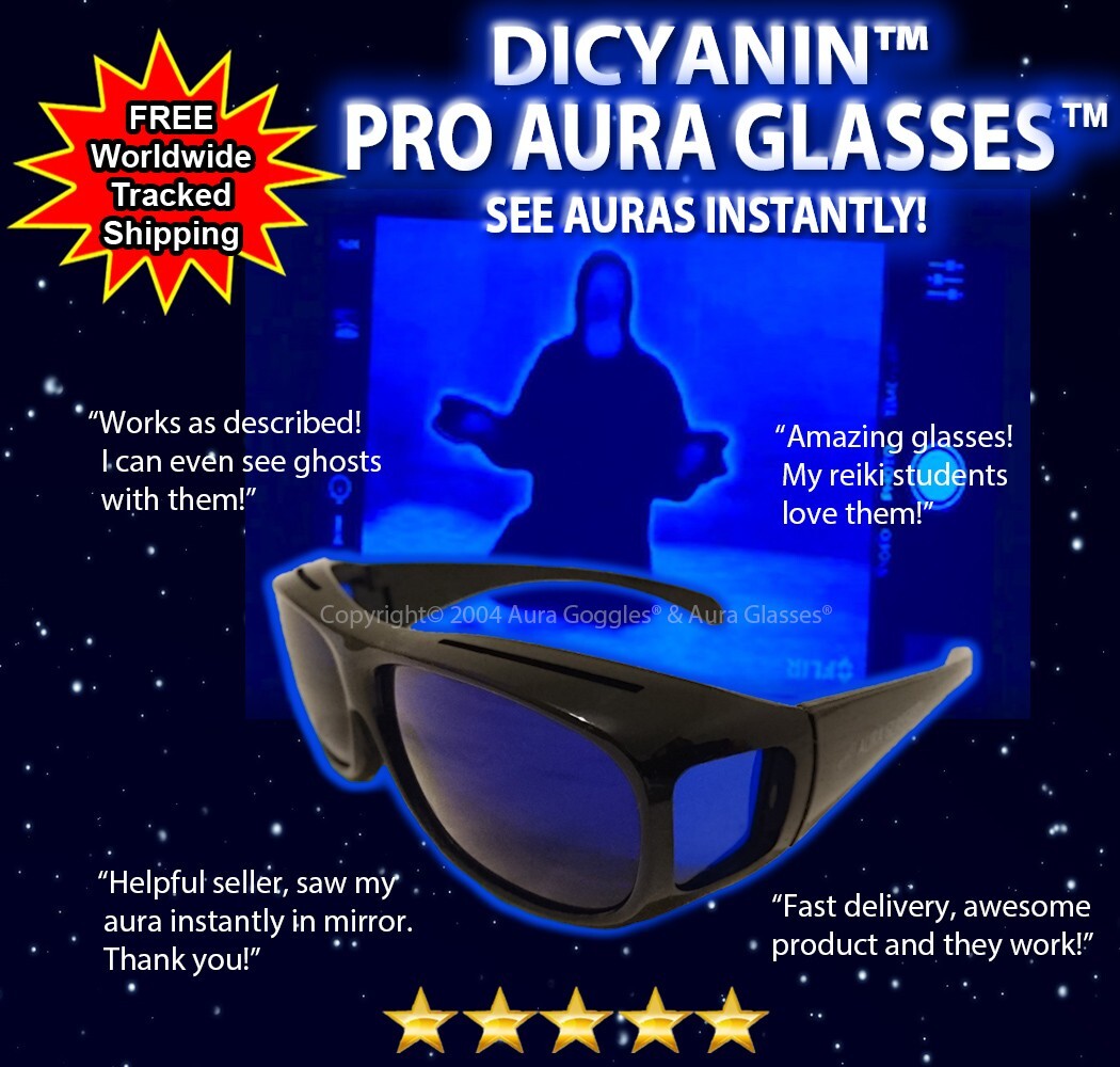 OFFICIAL DICYANIN PRO AURA GLASSES hunting ghost paranormal flashlight uv evp qi