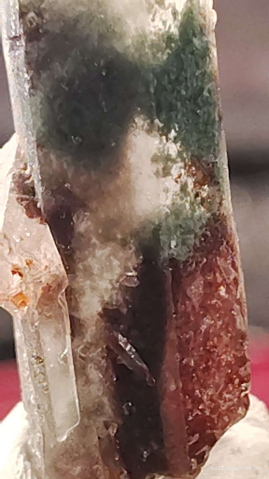 Tabular Quartz Crystal Red Phantom Hematite & Epidote Meigu China 26mm
