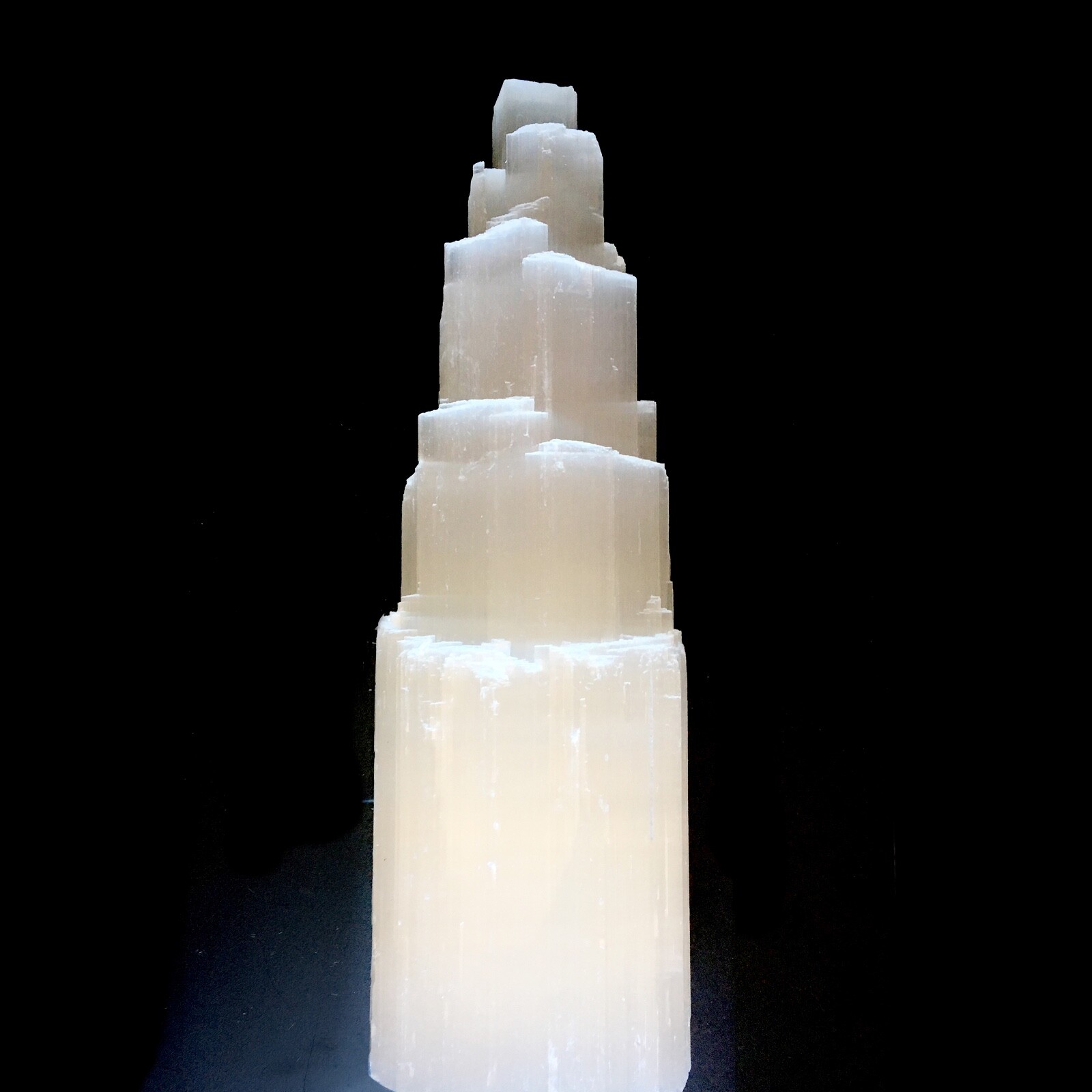 XL Selenite Tower Lamp ” Crystal White Natural Healing Light & LED Cord Bulb