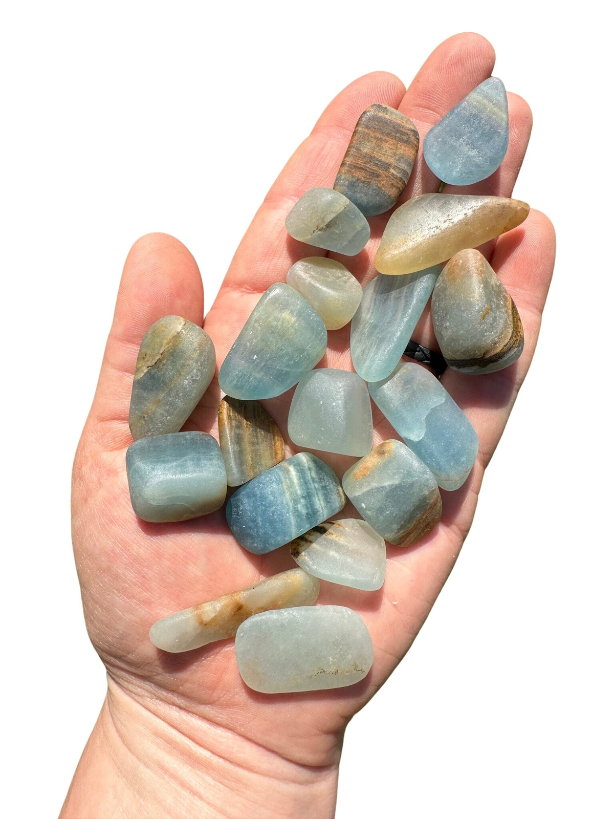 Lemurian Aquatine Calcite (Tumbled, Not Polished), Blue Calcite from Argentina