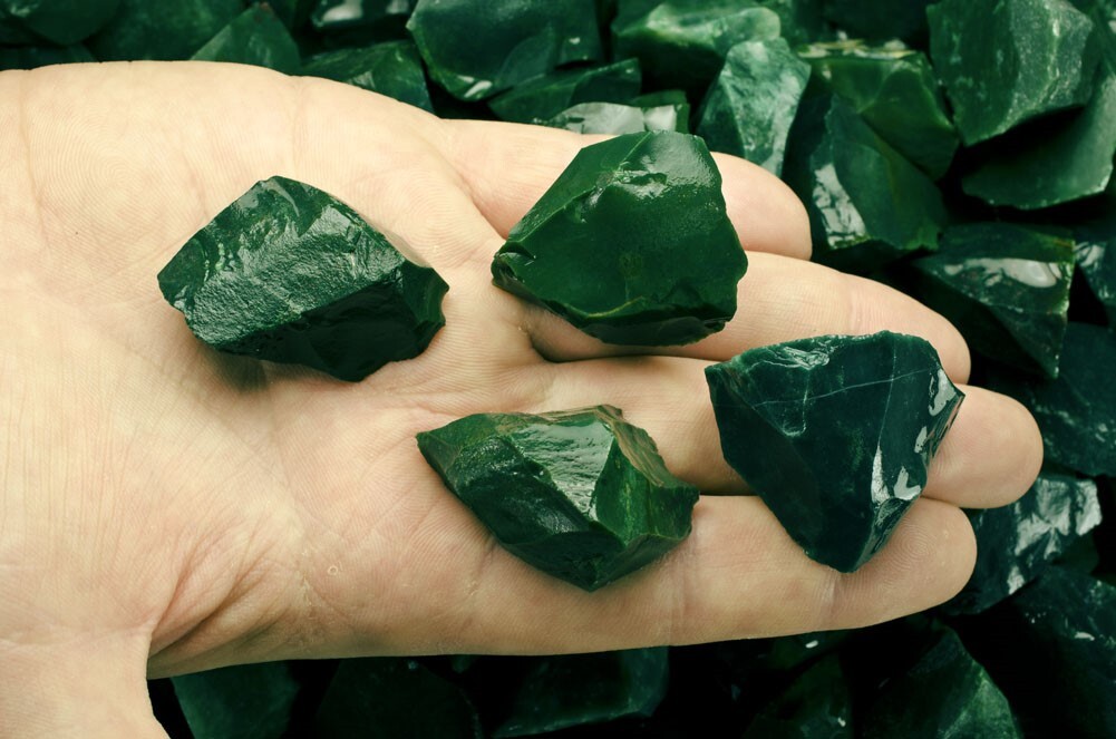 1/2 lb Green Jasper Rough Stones-Natural Crystal Mineral Rock Specimens Tumbling