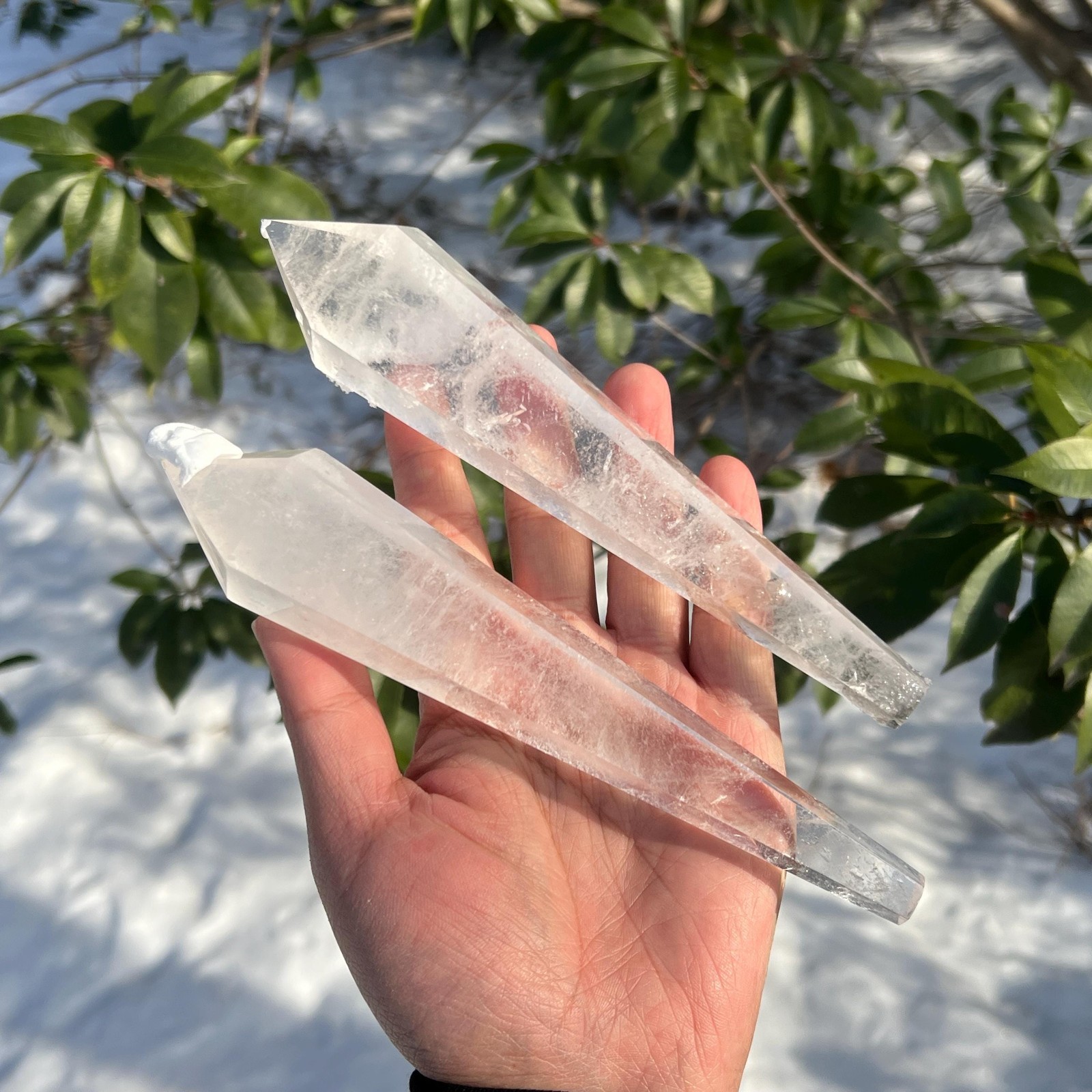 2Pcs 70-80Mm Natural Crystal Clear Quartz Polished Wand Home Office Decor
