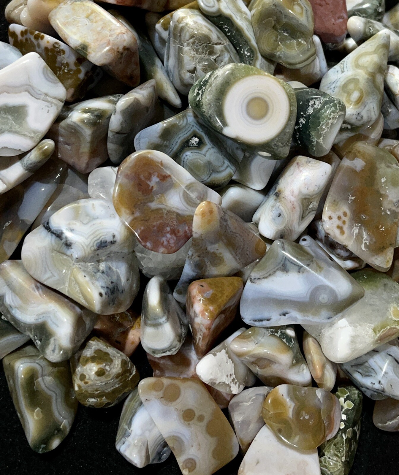 8TH Vein Jasper Tumbles. Smaller Pieces 2-10gr Variety. Lots Of 5 Random