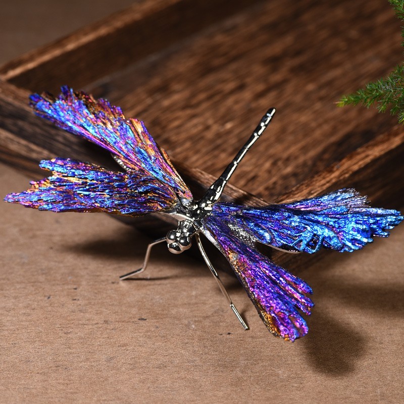 Rainbow Titanium Aura Dragonfly Healing – 3 ” Crystal Animal Statue Home Decor