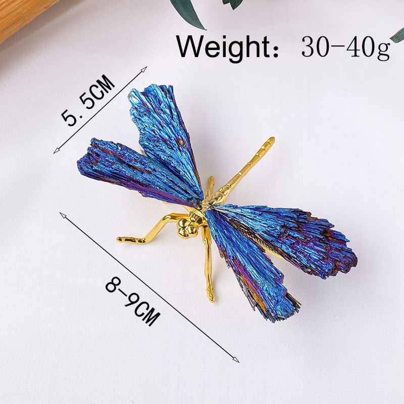 Rainbow Titanium Aura Dragonfly Healing – 3 ” Crystal Animal Statue Home Decor