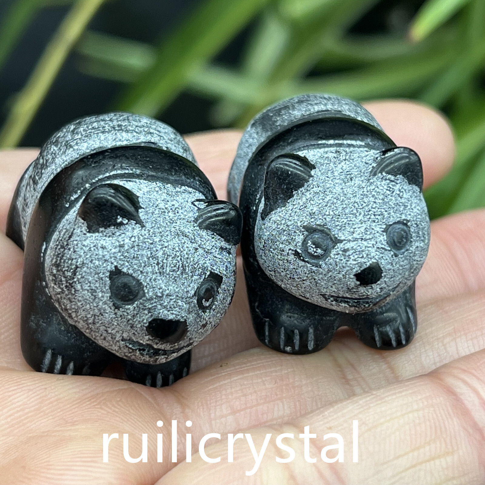 1pc Natural Obsidian Quartz Carved panda skull Crystal Healing 1.5inch