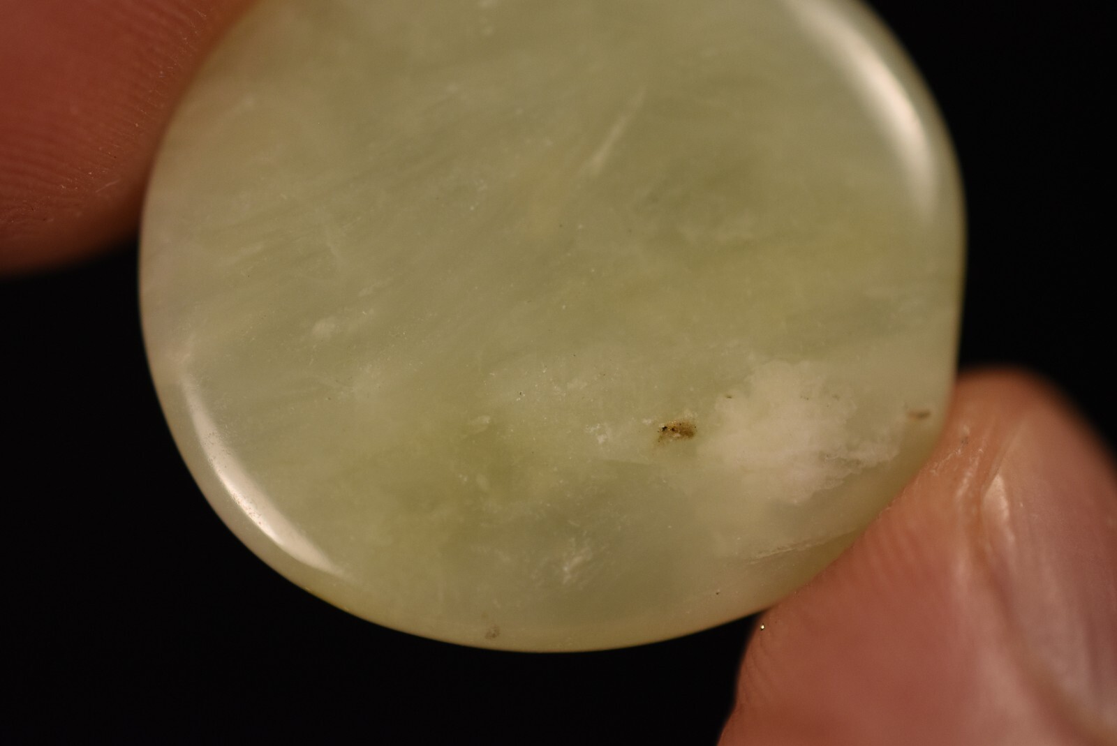 *NEW JADE* Flat Stone 3cm 7.2g Palm Worry Thumb Tumbled Natural Stone Bowenite
