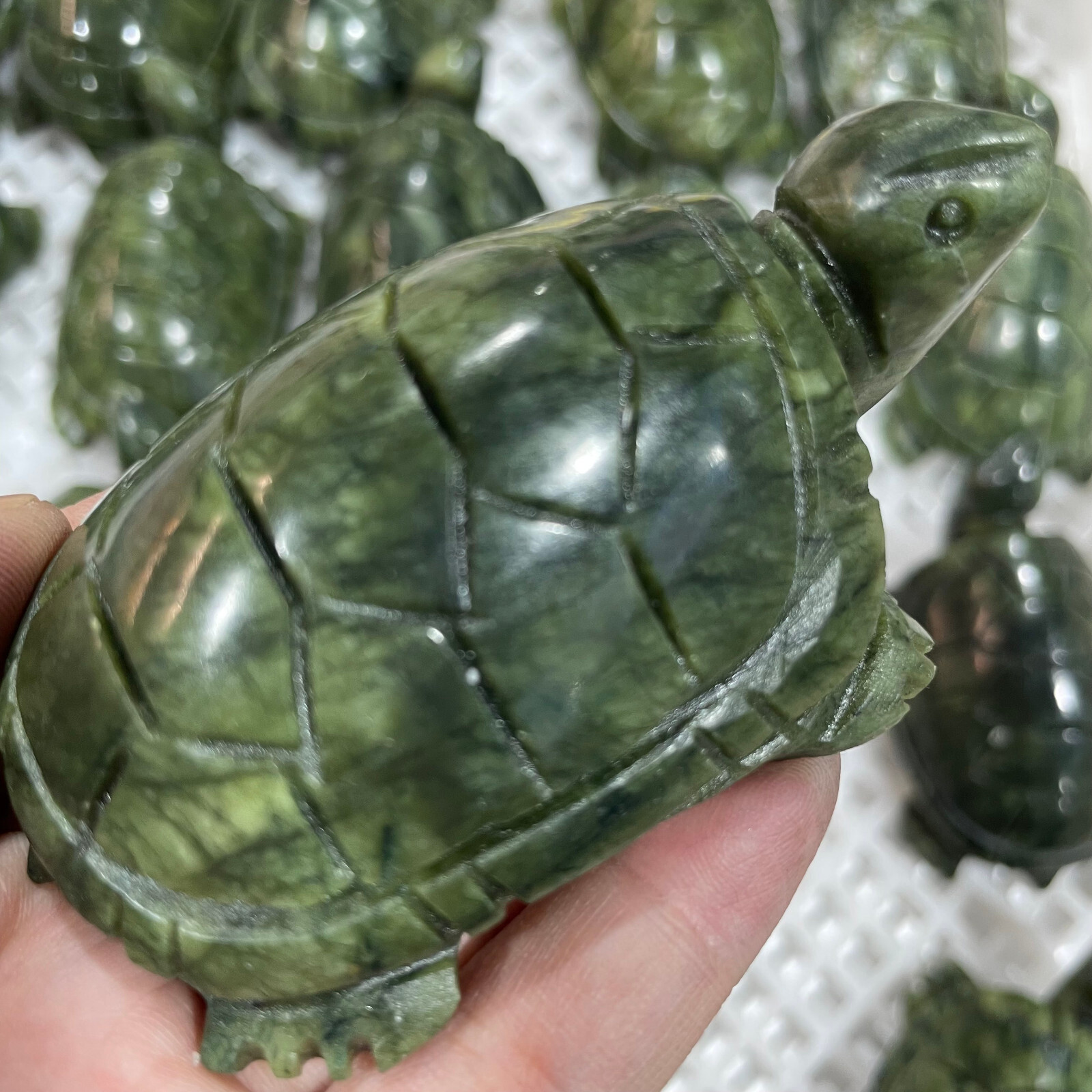 1pcs wholesale Rare Afghan jade carved turtle statue House garden decor