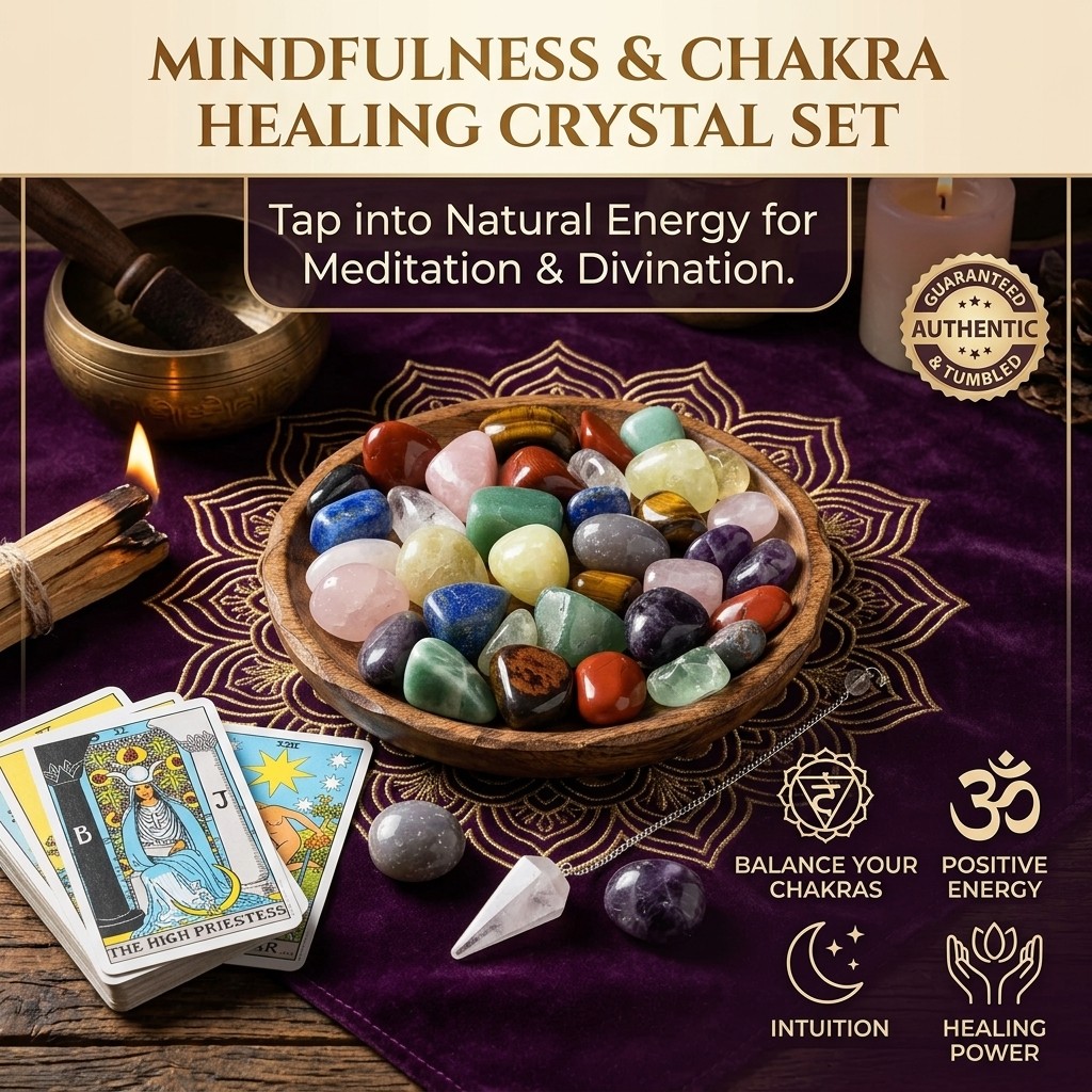 5 Pcs Bulk Vibrant Tumbled Crystal Collection – Spiritual Energy Healing Stones