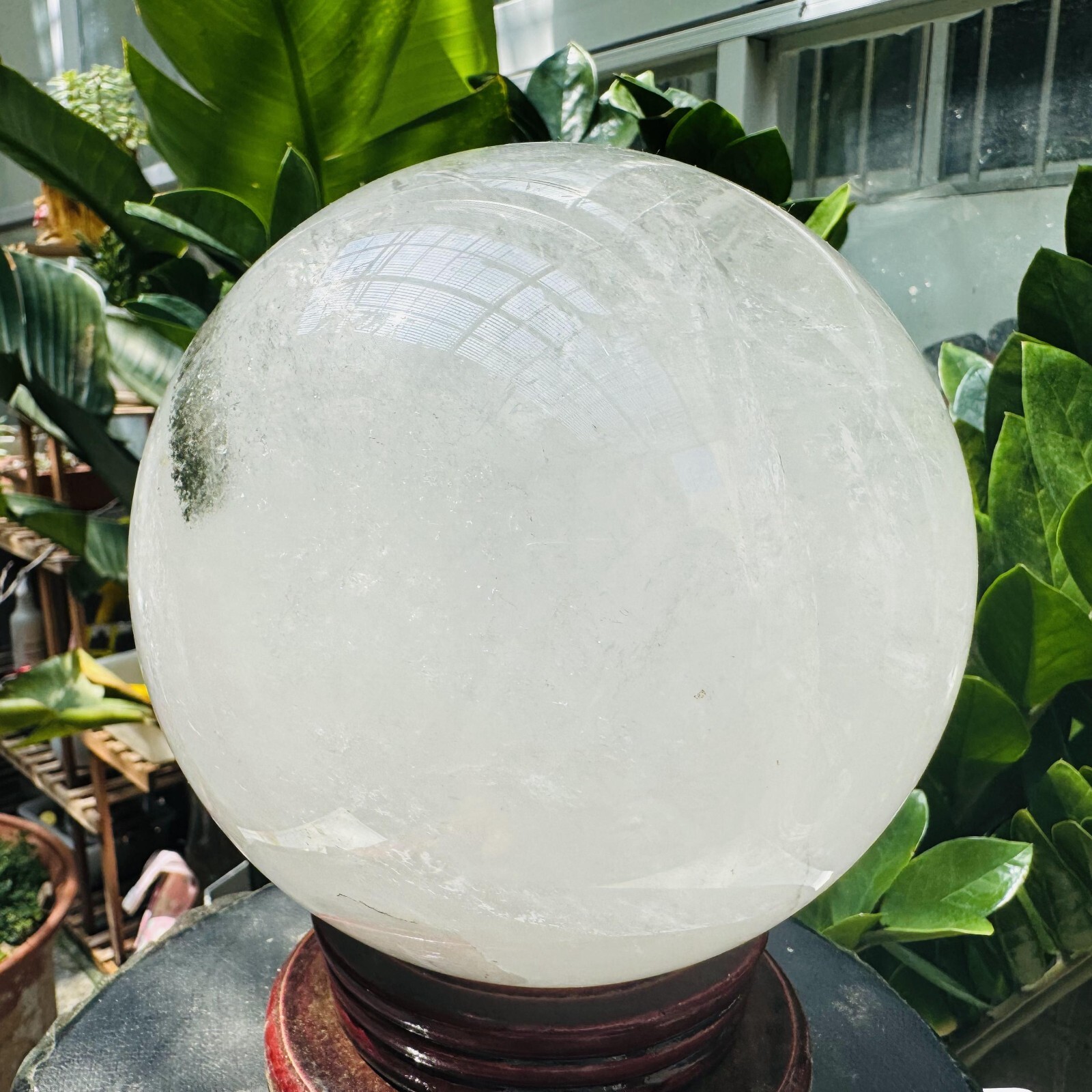 11.52LB Rare Natural Green Ghost phantom quart ball carved crystal sphere reiki